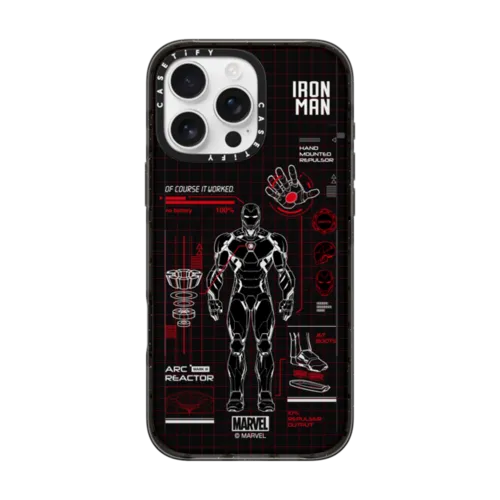 iPhone 16 Pro Max - Iron Man Blue Print Tech Case - Red