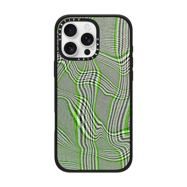 CASETiFY iPhone 16 Pro Max Case Matte Black Impact Case MagSafe Compatible Surrealism Surrealism Distorted Plaid - Green Mother's Day CASETiFY iPhone 16 Pro Max Case Matte Black Impact Case MagSafe Compatible Surrealism Surrealism Distorted Plaid - Green Mother's Day