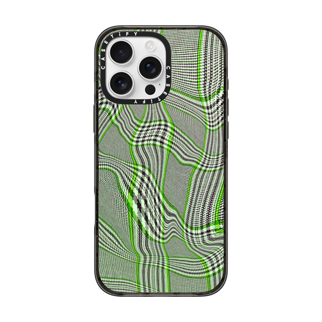 CASETiFY iPhone 16 Pro Max Case Black インパクトケース Surrealism Surrealism Distorted Plaid - Green Mother's Day CASETiFY iPhone 16 Pro Max Case Black インパクトケース Surrealism Surrealism Distorted Plaid - Green Mother's Day