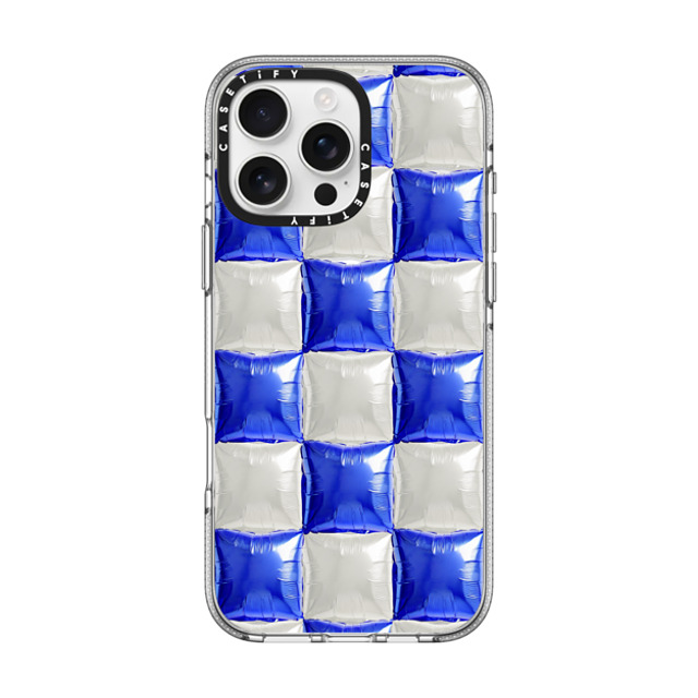 CASETiFY iPhone 16 Pro Max ケース クリア クリア ケース MagSafe対応 Y2K,Pattern Balloon Checkers - Royal Blue