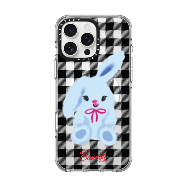 CASETiFY iPhone 16 Pro Max ケース クリア クリア ケース MagSafe対応 Animal,Cartoon Bunny with Plaid