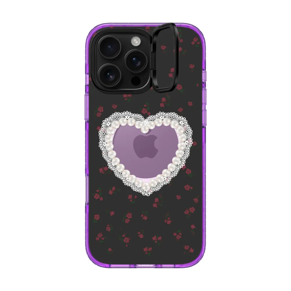 Impact Ring Stand iPhone 16 Pro Max Case MagSafe Compatible - Gothic Pearly Heart