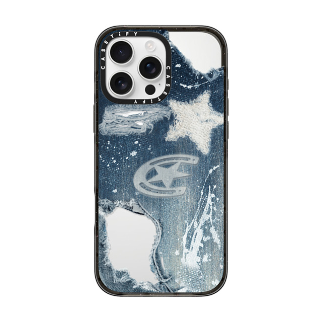 CASETiFY iPhone 16 Pro Max ケース ブラック インパクトケース MagSafe対応 Pattern Denim