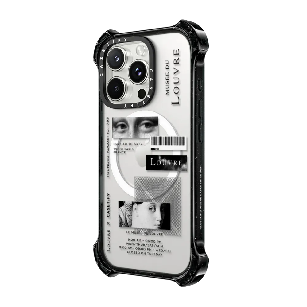 Bounce iPhone 16 Pro Max Case MagSafe Compatible - Louvre monochromatique Case