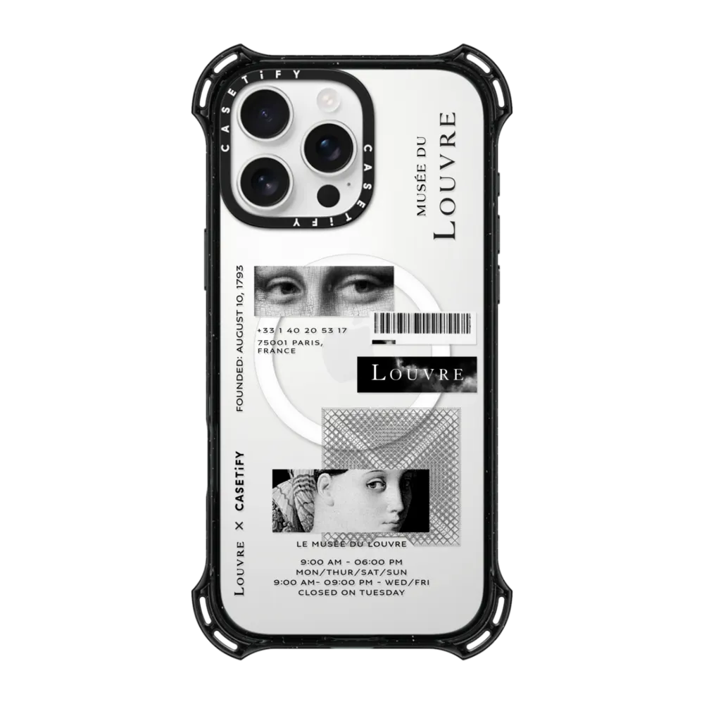 Bounce iPhone 16 Pro Max Case MagSafe Compatible - Louvre monochromatique Case
