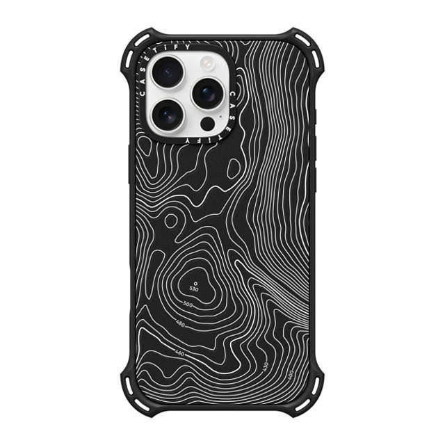 CASETiFY iPhone 16 Pro Max ケース マットブラック バウンスケース nature,Pattern Topography Map