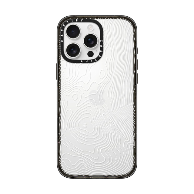 CASETiFY iPhone 16 Pro Max ケース ブラック インパクトケース nature,Pattern Topography Map