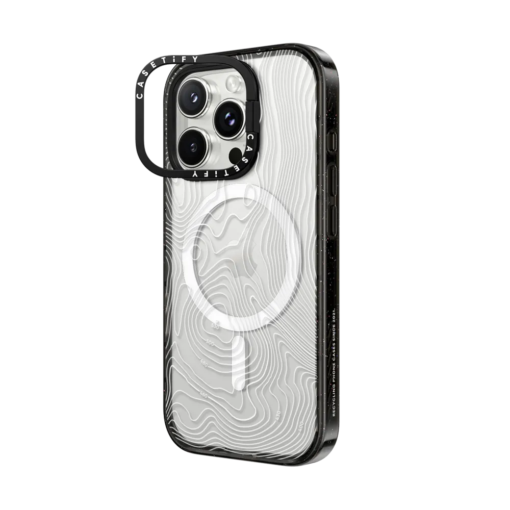 Impact Ring Stand iPhone 16 Pro Max Case MagSafe Compatible - Topography Map
