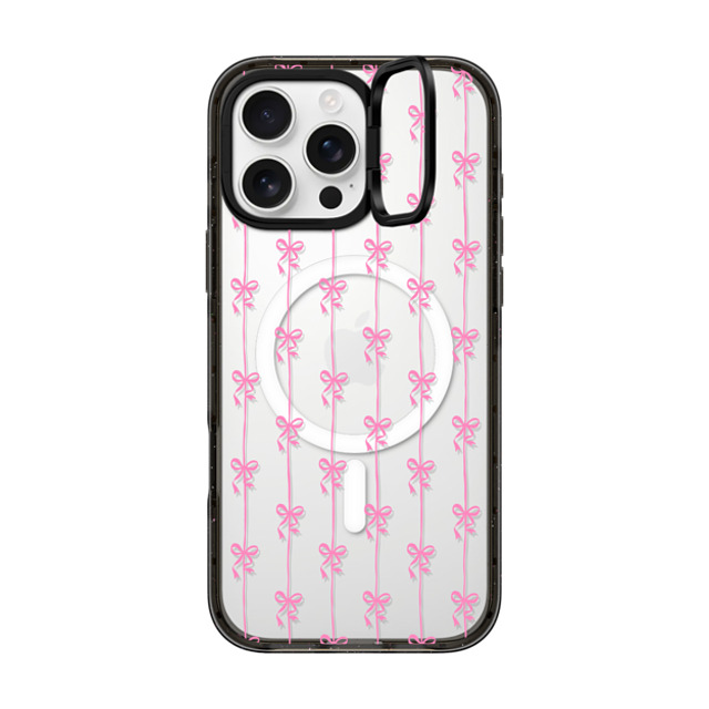 CASETiFY iPhone 16 Pro Max ケース ブラック インパクトリングスタンドケース MagSafe対応 Cottagecore Ballet Stripes