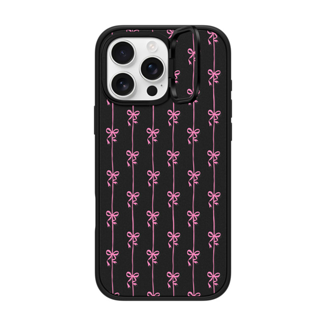 CASETiFY iPhone 16 Pro Max ケース マットブラック インパクトリングスタンドケース MagSafe対応 Cottagecore Ballet Stripes