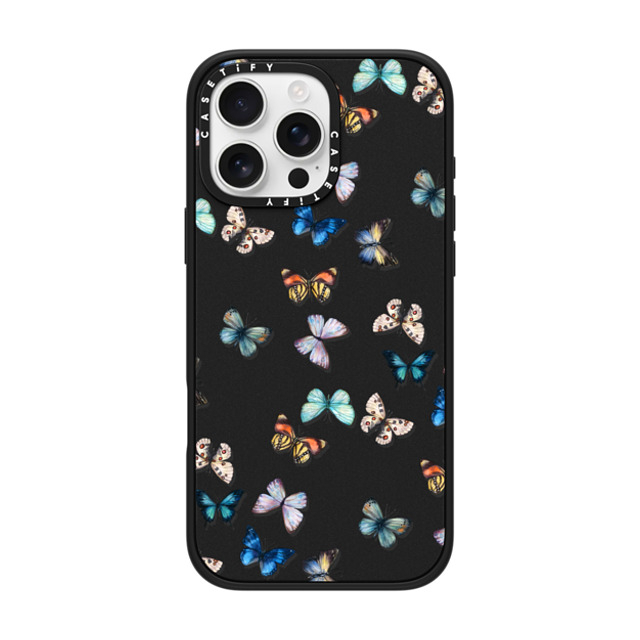 CASETiFY iPhone 16 Pro Max ケース マットブラック インパクトケース MagSafe対応 Animal Noir Butterfly