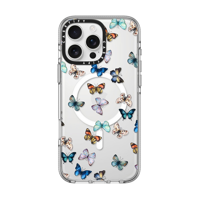 CASETiFY iPhone 16 Pro Max ケース クリア クリア ケース MagSafe対応 Animal Noir Butterfly