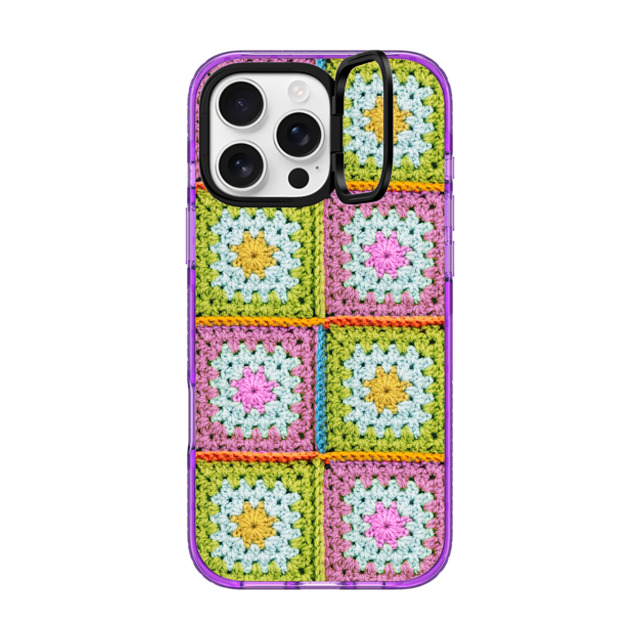 CASETiFY iPhone 16 Pro Max ケース パープル インパクトリングスタンドケース MagSafe対応 Cottagecore Cottagecore Crochet Granny Squares Father's Day CASETiFY iPhone 16 Pro Max ケース パープル インパクトリングスタンドケース MagSafe対応 Cottagecore Cottagecore Crochet Granny Squares Father's Day