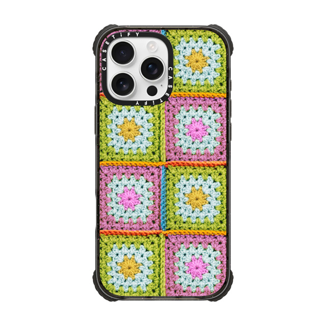 CASETiFY iPhone 16 Pro Max ケース ブラック ウルトラ インパクトケース MagSafe 対応 Cottagecore Cottagecore Crochet Granny Squares Father's Day CASETiFY iPhone 16 Pro Max ケース ブラック ウルトラ インパクトケース MagSafe 対応 Cottagecore Cottagecore Crochet Granny Squares Father's Day