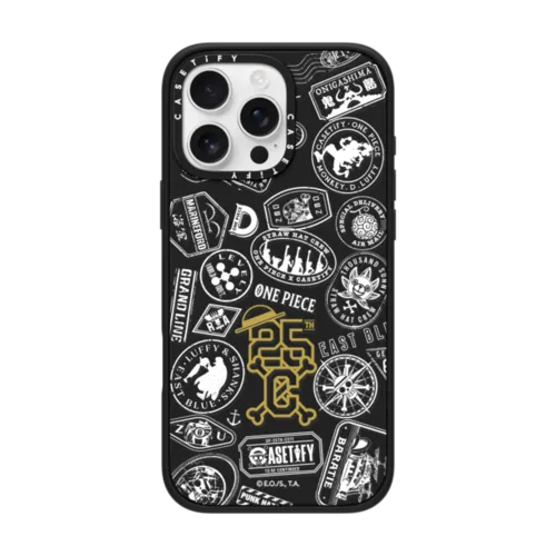 iPhone 16 Pro Max - ONE PIECE 25th Chronicle Stamp Case (Matte Black)