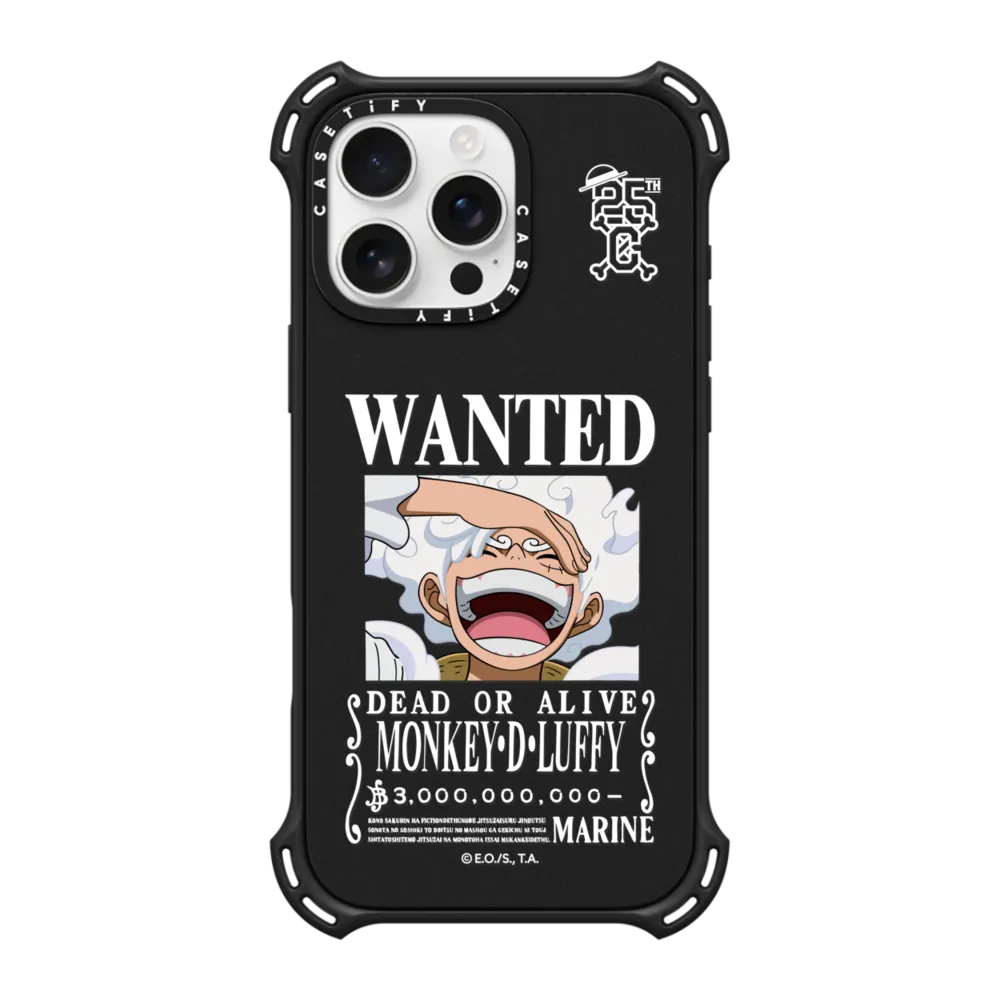 Bounce iPhone 16 Pro Max Case MagSafe Compatible - WANTED Luffy Case (Matte Black)