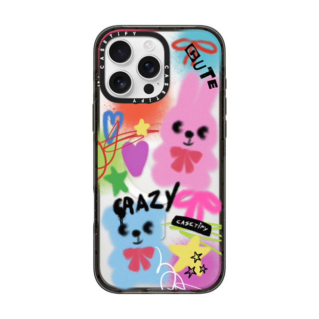 CASETiFY iPhone 16 Pro Max ケース ブラック インパクトケース MagSafe対応 Street Art Cute & Crazy