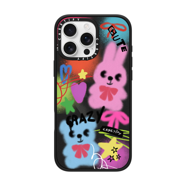 CASETiFY iPhone 16 Pro Max ケース マットブラック インパクトケース MagSafe対応 Street Art Cute & Crazy