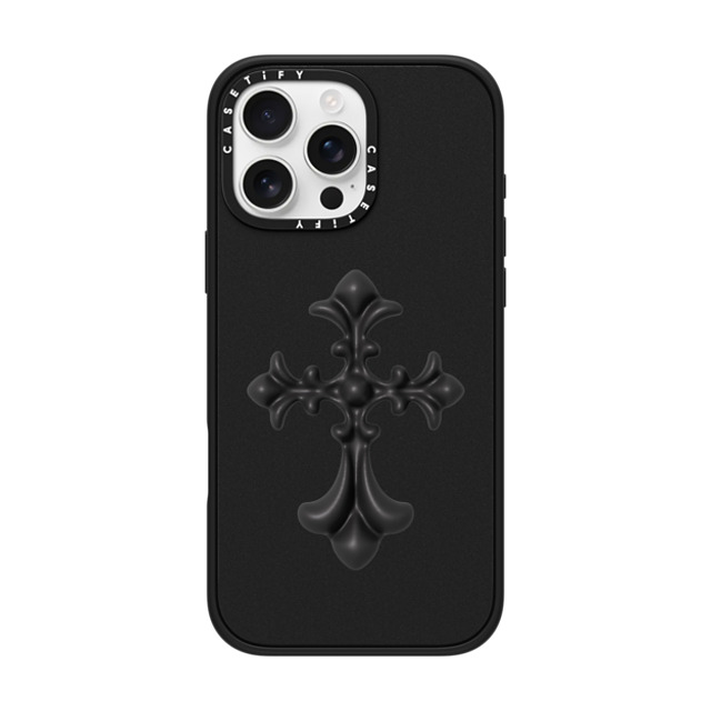 CASETiFY iPhone 16 Pro Max ケース マットブラック インパクトケース MagSafe対応 Y2K Cross Heritage