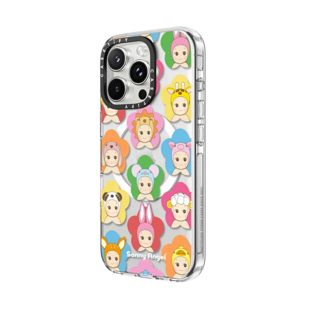 Clear iPhone 16 Pro Max Case MagSafe Compatible - Sonny Angel Flower Bunch Case