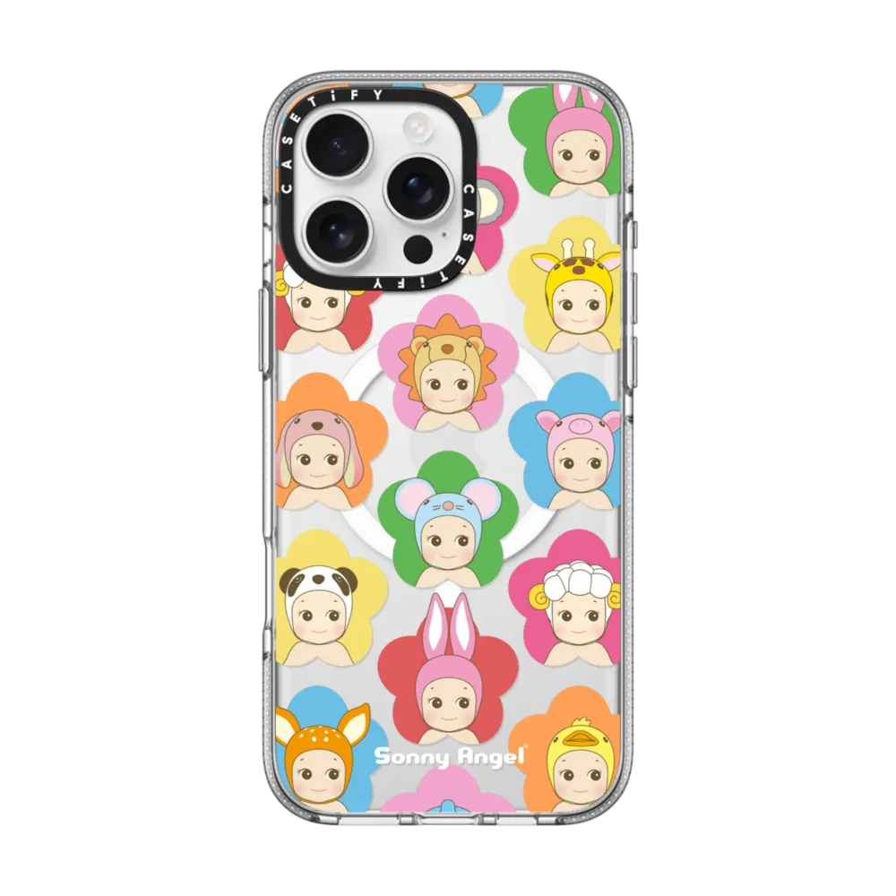 Clear iPhone 16 Pro Max Case MagSafe Compatible - Sonny Angel Flower Bunch Case