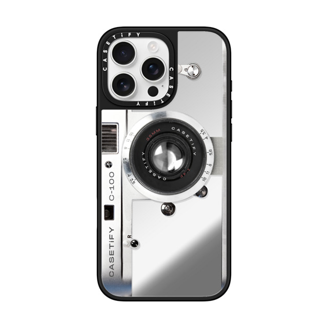 CASETiFY iPhone 16 Pro Max ケース Silver on Black ミラーケース MagSafe対応 Camera Case - Retro casetify