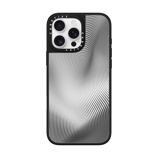 CASETiFY iPhone 16 Pro Max ケース Silver on Black ミラーケース MagSafe対応 Halftone Case casetify