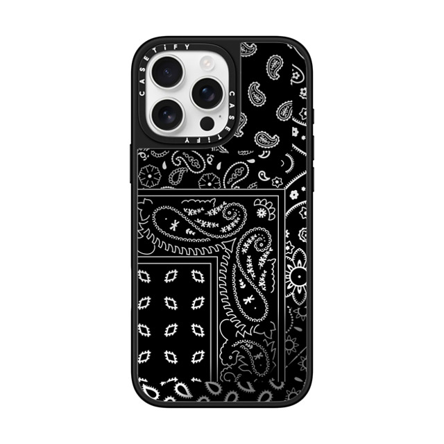 CASETiFY iPhone 16 Pro Max ケース Silver on Black ミラーケース MagSafe対応 Paisley Case - Black casetify