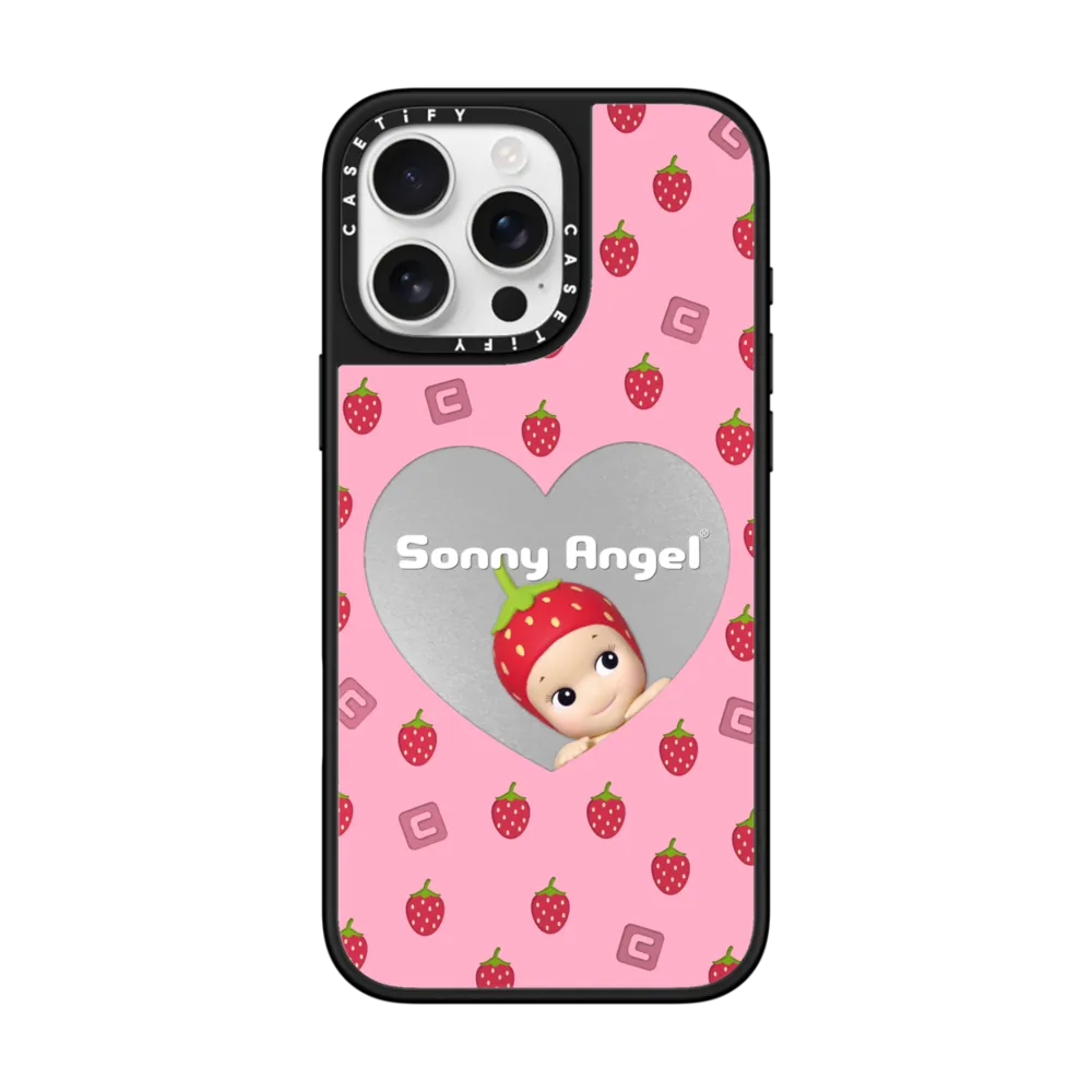 Mirror iPhone 16 Pro Max Case MagSafe Compatible - Sonny Angel Harvest Heart Strawberry
