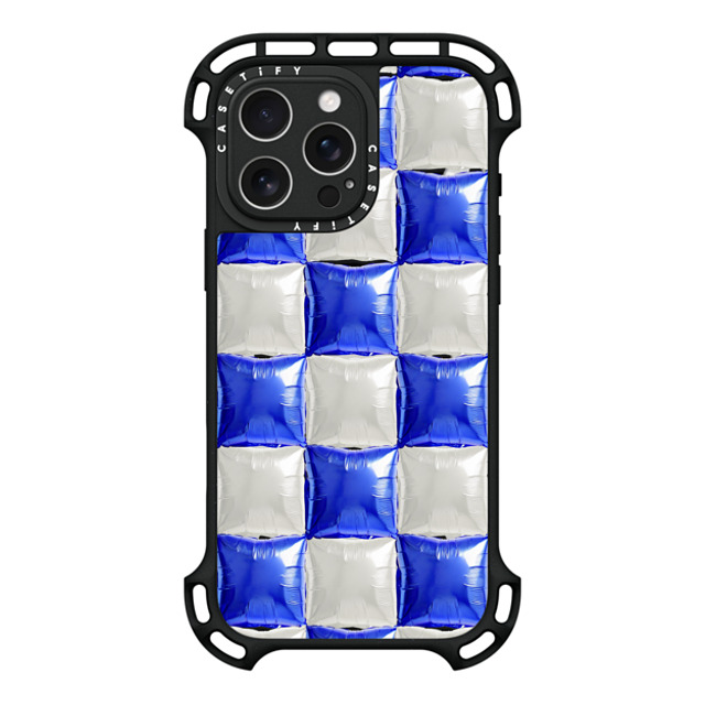 CASETiFY iPhone 16 Pro Max ケース ブラック ウルトラ バウンスケース MagSafe対応 Y2K,Pattern Balloon Checkers - Royal Blue