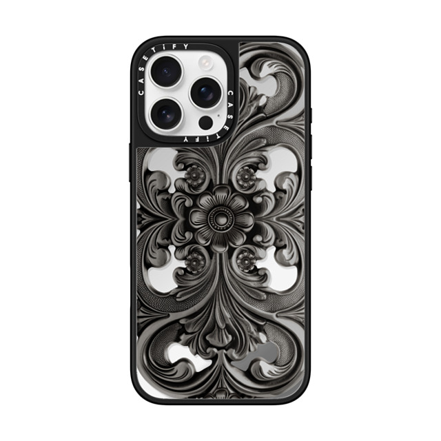 CASETiFY iPhone 16 Pro Max ケース Silver on Black ミラーケース MagSafe対応 Fine Art Frame