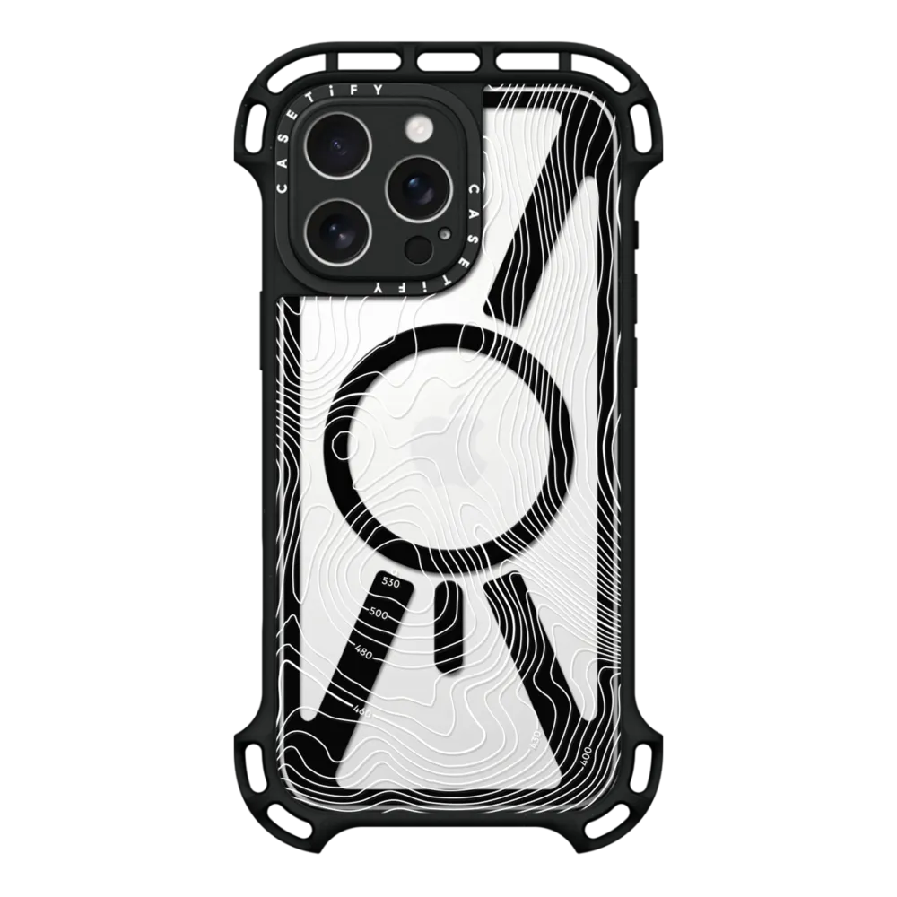 Ultra Bounce iPhone 16 Pro Max Case MagSafe Compatible - Topography Map