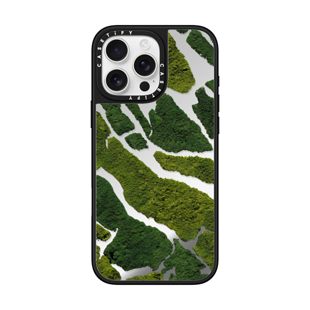 CASETiFY iPhone 16 Pro Max ケース Silver on Black ミラーケース MagSafe対応 nature Moss Camo