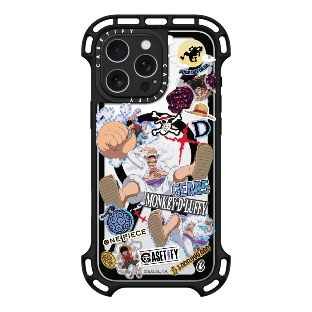 Ultra Bounce iPhone 16 Pro Max Case MagSafe Compatible - Luffy Gears Evolution Sticker Mania Case
