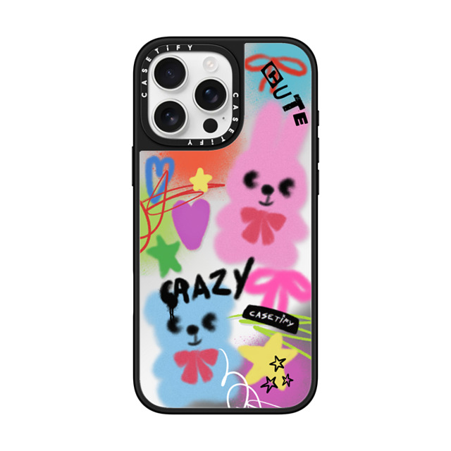 CASETiFY iPhone 16 Pro Max ケース Silver on Black ミラーケース MagSafe対応 Street Art Cute & Crazy