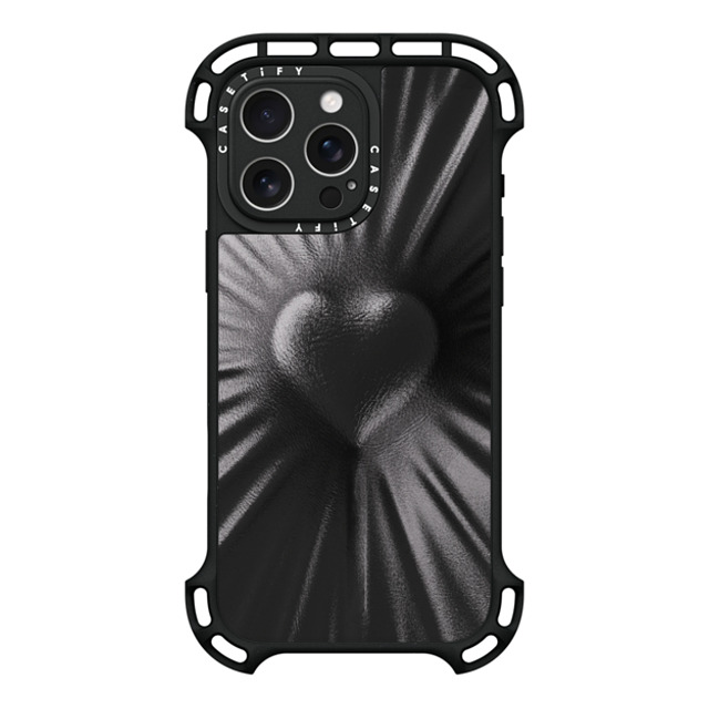 CASETiFY iPhone 16 Pro Max ケース ブラック ウルトラ バウンスケース MagSafe対応 Y2K Leather Heart