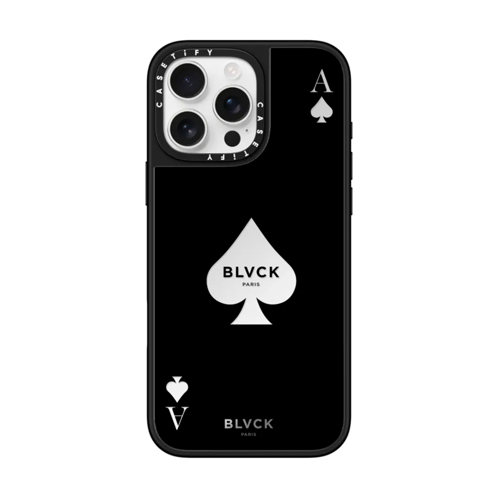 Mirror iPhone 16 Pro Max Case MagSafe Compatible - BLVCK Ace of Spade Case - Black