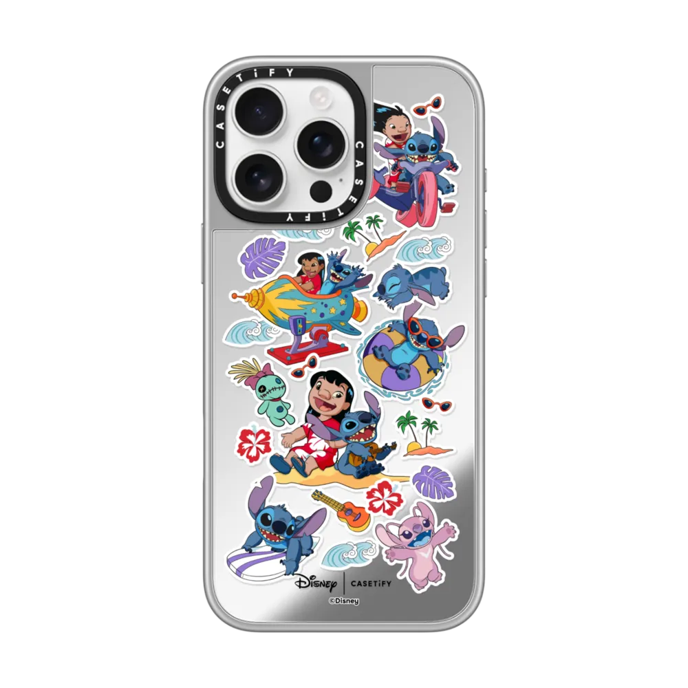 Mirror iPhone 16 Pro Max Case MagSafe Compatible - Lilo & Stitch Sticker Case