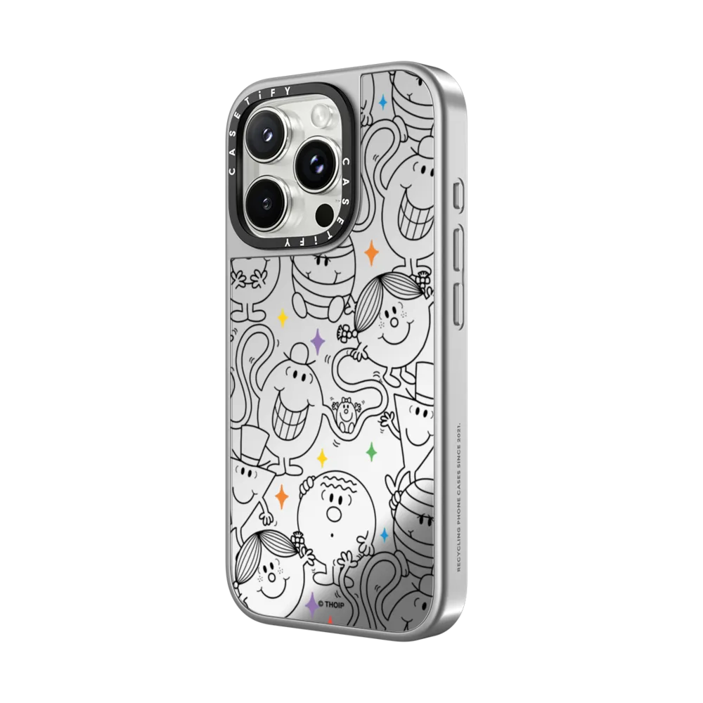 Mirror iPhone 16 Pro Max Case MagSafe Compatible - Mr. Men Little Miss Pattern Case