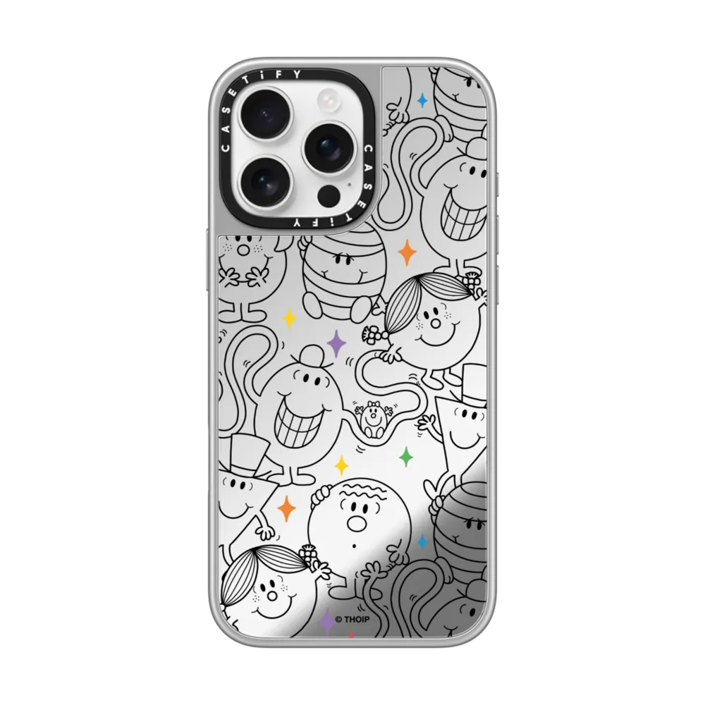 Mirror iPhone 16 Pro Max Case MagSafe Compatible - Mr. Men Little Miss Pattern Case