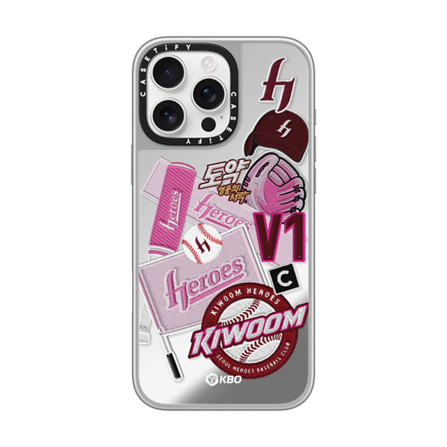KBO x CASETiFY iPhone 16 Pro Max �P�[�X �V���o�[ (�V���o�[�o���p�[) �~���[�P�[�X MagSafe�Ή� HEROES Collage Case