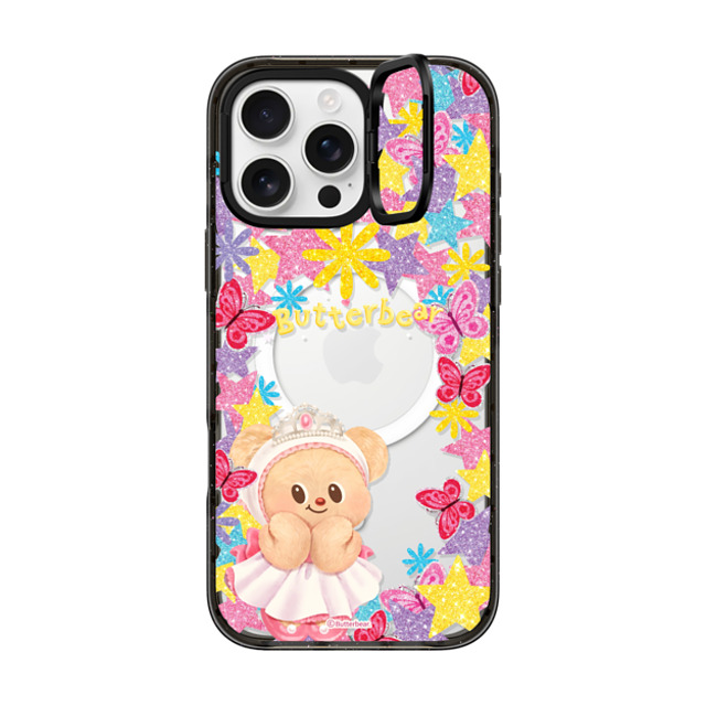 Butterbear D2 x CASETiFY iPhone 16 Pro Max �P�[�X �u���b�N �C���p�N�g�����O�X�^���h�P�[�X MagSafe�Ή� Butterbear at 11AM Case