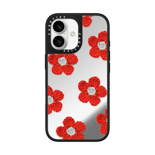 iPhone 16 - Crochet Flowers - Red