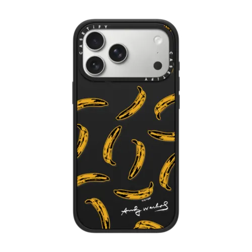iPhone 17 Pro Max - Banana Pattern Case (White Signature)