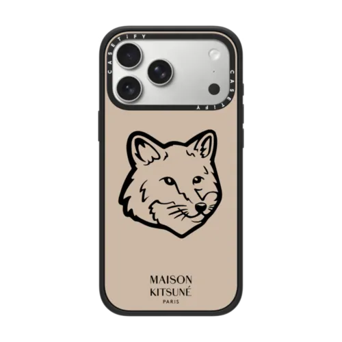 iPhone 17 Pro Max - Maison Kitsune Classic Fox Logo Case - Parchment White
