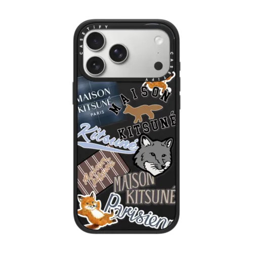 iPhone 17 Pro Max - Maison Kitsune Fox Sticker Case - Clear Edition