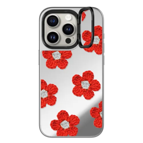 iPhone 15 Pro - Crochet Flowers - Red