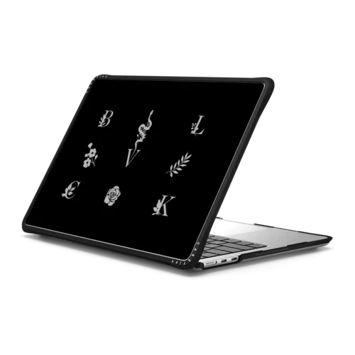 MacBook Air 13-inch (M2 - M4) - BLVCK Floral Logo Laptop Case