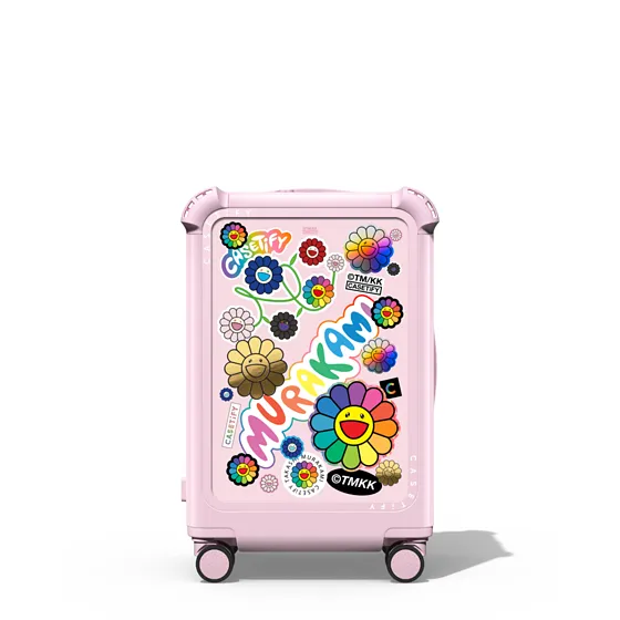 Bounce Suit21" Carry-On Suitcase Case - FLOWERS BLOOM (PINK) CARRY-ON SUITCASE