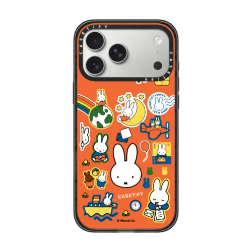 iPhone 17 Pro Max - Miffy Postage Collage Sticker Case (Bruna Red)
